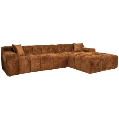 Afbeelding van Richmond Interiors Bank Cube 3 zits + Lounge Rechts (Be Lovely 603 Cinnamon)