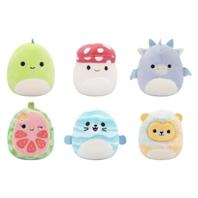 Afbeelding van Micromallows SQMM0010 6 pack, superzachte mini squishmallows, 6,5 cm pluche figuren