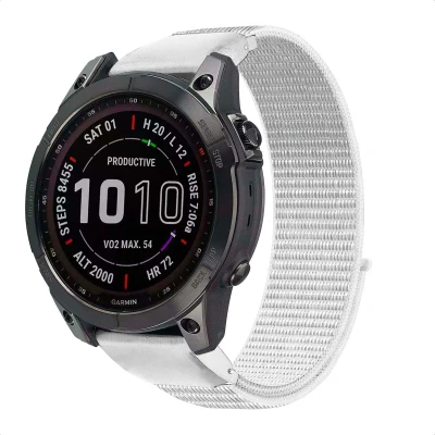 Afbeelding van QuickFit Nylon bandje voor de Garmin Watch 20 mm aansluiting Wit imoshion Geschikt Fenix 5s, 6s,