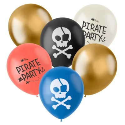 Afbeelding van Pirate Party Ballonnen 33cm 6 stuks