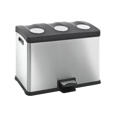 Afbeelding van Eko Rejoice pedaalemmer 3 x 12 liter mat RVS
