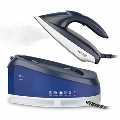 Afbeelding van Wëasy Hogedrukstoomapparaat LIN220, 5,5 bar, Krachtig en Continu, 120g/min, Onbeperkte Autonomie, Verticale Stoom, Roestvrijstalen Zoolplaat, Snel, Compact, 2200W, Reservoir 1,5L