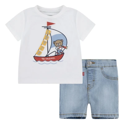 Afbeelding van Levi&#039;s 3D Sailing SET Jeansshort voor kinderen, Maat: 80, Bright white