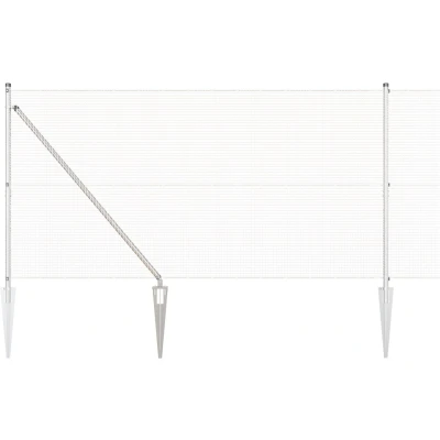 Afbeelding van vidaXL Gelaste Draadhekje met 13 Pinpalen 1.4x25 m Gegalvaniseerd Staal