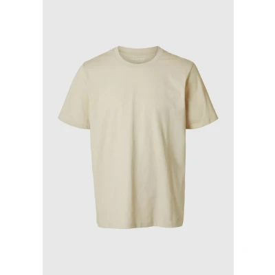 Afbeelding van Selected Homme Slhaspen SS Oneck NOOS Tshirt basic, Heren, Maat: Medium, Oatmeal