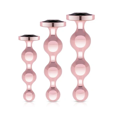 Afbeelding van Rosy Gold Metalen Buttplugset 3 Stuks Roségoud