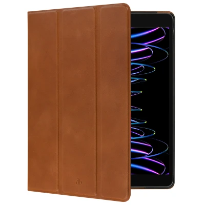 Afbeelding van Apple iPad 10 (2022) 10.9 inch Hoes: dbramante1928 Risskov Case Bookcase Tan Echt Leder Tablet Hoezen