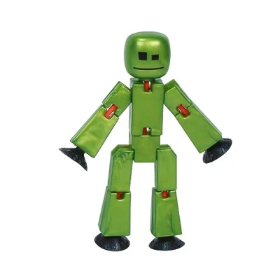 Afbeelding van Zing StikBot Single Pack Inclusief 1 Collectible Action Figures en Accessoires, Stop Motion Animatie, Leeftijd 4 ouder (Metal Olive)