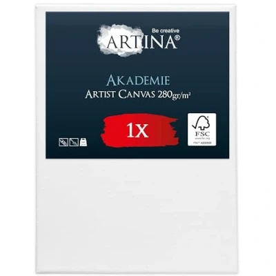 Afbeelding van Artina Canvas Schildersdoek 30x40 cm Akademie FSC® gecertificeerd Spieraam van 100% Katoen Schildersdoeken Set Wit 280 g/m2 Vormvast &amp; Zuurvrij Doek