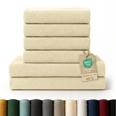Afbeelding van Blumtal Terry Handdoeken Set 2 x Baddoek &amp; 4 Handdoek: Zand