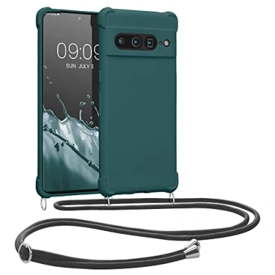 Afbeelding van kwmobile telefoonhoesjegeschikt voor Google Pixel 7 Pro Hoesje van siliconen met telefoonkoord In petrol