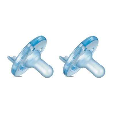 Afbeelding van Philips Avent SCF192/06 Klassieke fopspeen voor baby&#039;s, orthodontisch, siliconen, blauw, 3 maanden, 2 eenheden