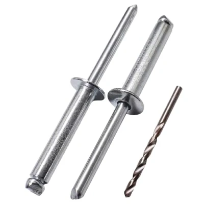 Afbeelding van SKIR&#039;CO (40 stuks) Verzinkte stalen blindklinknagels 6,0 x 25 mm, doorn, popklinknagels, koepelkop, DIN 7337 klinknagels, boor inbegrepen