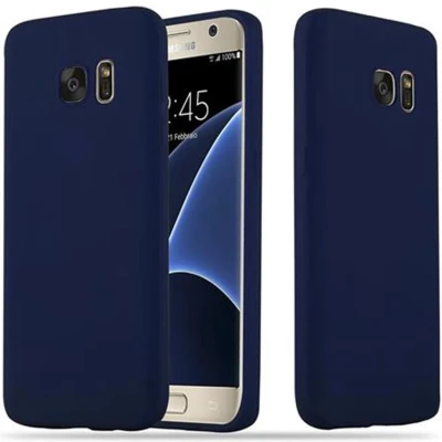 Afbeelding van Cadorabo Hoesje geschikt voor Samsung Galaxy S7 in CANDY DONKER BLAUW Beschermhoes gemaakt van flexibel TPU silicone Case Cover