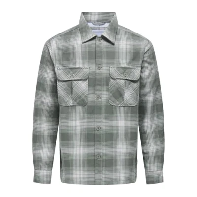 Afbeelding van ONLY &amp; SONS Onscedric Life Check Overshirt Noos, Castor Gray, S