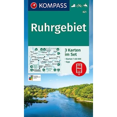 Afbeelding van KOMPASS Wanderkarten Set 821 Ruhrgebiet (3 Karten) 1:50.000: inklusive Karte zur offline Verwendung in der App. Fahrradfahren. Reiten.