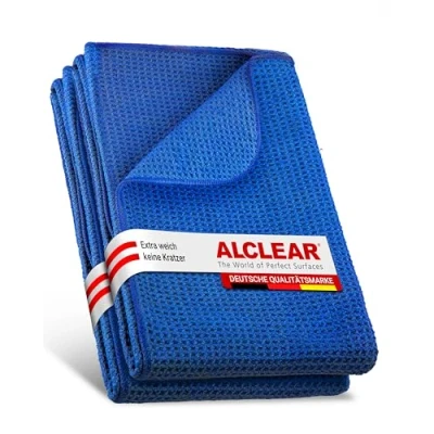 Afbeelding van Alclear 820901_2 Microvezeldoek voor auto, droogdoek, droogwonder autoverzorging, revisie van autolak, motor, keuken en huishouding, keukendoek, zeer absorberend, 60 x 40 cm, blauw, 2 stuks