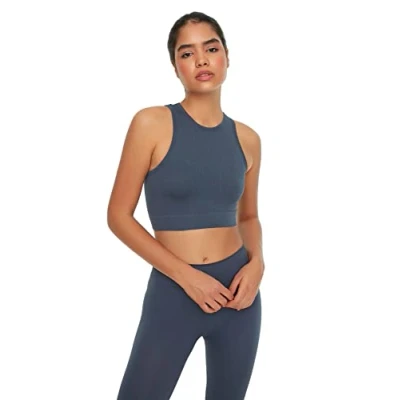 Afbeelding van Trendyol Witte Naadloze/Naadloze Geribde En Licht Ondersteunde/Vormende Gebreide Sport Bh Twoss21Ss0024