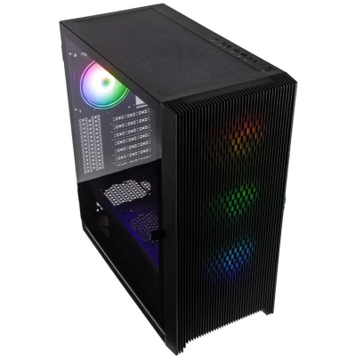 Afbeelding van Kolink Unity Lateral ARGB Midi tower PC behuizing Zwart 4 voorgeïnstalleerde LED ventilators
