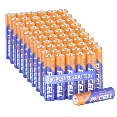 Afbeelding van PKCELL Batterijen AAA, 1,5 V krachtige wegwerpbatterij LR03 alkalinebatterij voor toetsenborden muizen afstandsbedieningen, houdbaarheid 10 jaar, x 60 stuks
