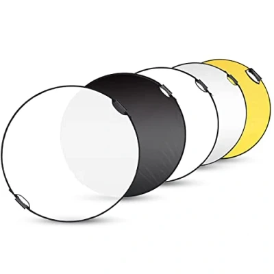 Afbeelding van Selens 5 in 1 80 cm Lichtreflector Fotografie Diffuser Opvouwbare Draagbare Ronde Met Handvat Verlichting Goud/Zilver/Wit/Zwart/Doorschijnend voor Fotostudio Portret Product Indoor Outdoor