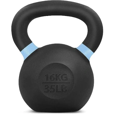Afbeelding van Yes4All QCG3 Kettlebell met poedercoating, gewicht, 16 kg, lichtblauw