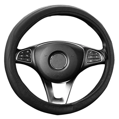 Afbeelding van Avesteir Universele antislip en ademende stuurhoes, stuurbescherming voor auto, PU, stuurhoes / afdekking van kunstleer, accessoires auto interieur, 37 39 cm, zwart