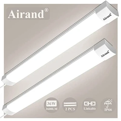 Afbeelding van 2 Stuks Plafondlicht Led Plafondlamp 120CM 36W 3600LM Plafond Lamp Buis Licht IP66 Waterdicht Airand Neonlamp Natuurlijk Wit voor Garage Kantoor Werkplaats Kelder Winkel Badkamer Binnen Buiten