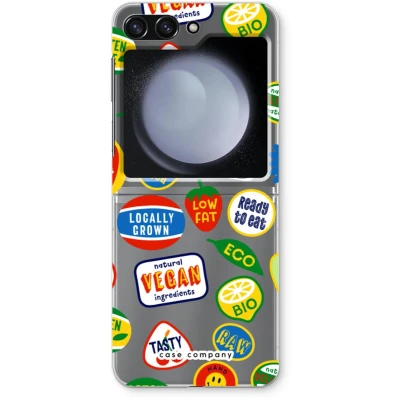 Afbeelding van Case Company® hoesje geschikt voor Samsung Galaxy Z Flip5 Fruitsticker Soft Cover Telefoonhoesje Bescherming aan alle Kanten en Schermrand