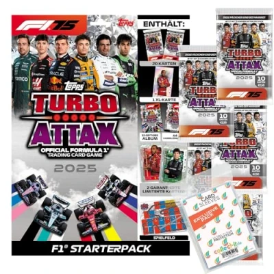 Afbeelding van Bundel met Topps Turbo Attax Formule 1 2025 Trading Cards + Exclusieve Collect it hoezen (1 Starter 5 Boosters)
