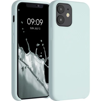 Afbeelding van kwmobile telefoonhoesje geschikt voor Apple iPhone 12 mini Hoesje met siliconen coating Smartphone case in cool mint