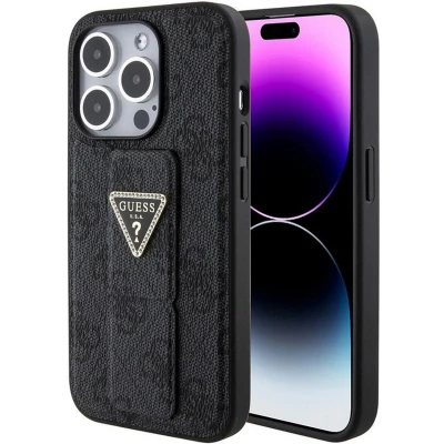 Afbeelding van Guess 4G Triangle Logo Grip Back Case Geschikt voor Apple iPhone 15 Pro Max (6.7&quot;) Grijs