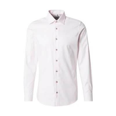 Afbeelding van OLYMP Level 5 Overhemd Structure Roze maat 38 Heren Overhemden Formeel Effen met Slim fit Pasvorm Stretch