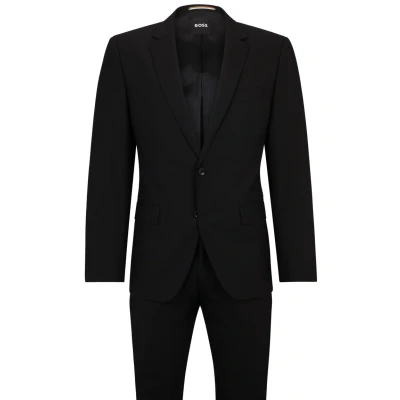 Afbeelding van HUGO BOSS heren Slim fit 2 delig pak van scheerwol in de kleur Zwart, maat: 54