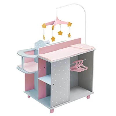 Afbeelding van Teamson Kids Veranderen Station Voor Babypoppen Accessoires Poppen Kinderspeelgoed Roze/Blauw/Grijs