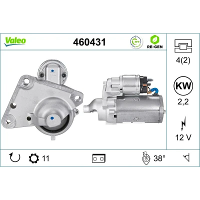 Afbeelding van Startmotor / Starter VALEO 460431