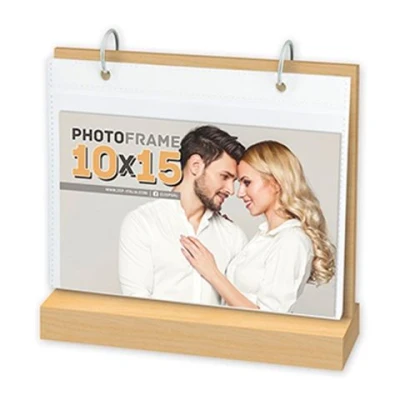 Afbeelding van ZEP Foto Kalender Bruin Leinster Horizontaal voor formaat 10x15 met 12 insteek vellen UT364U