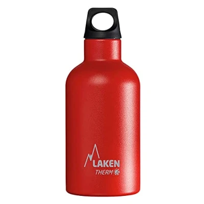 Afbeelding van Laken toekomstige roestvrijstalen thermische fles 18/8 en vacuümisolatie met dubbele wand, rood, 350 ml