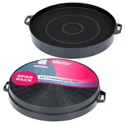 Afbeelding van McFilter 2x actief koolstoffilter Ø 210mm voor afzuigkap geschikt Constructa 00353121, Bosch/Neff DHZ5140, Bauknecht 481281718524 AEG/Juno 902979371/9 Filter