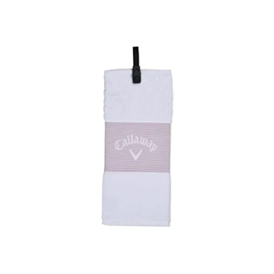 Afbeelding van Callaway Tri Fold towel 2023 golfhanddoek wit roze