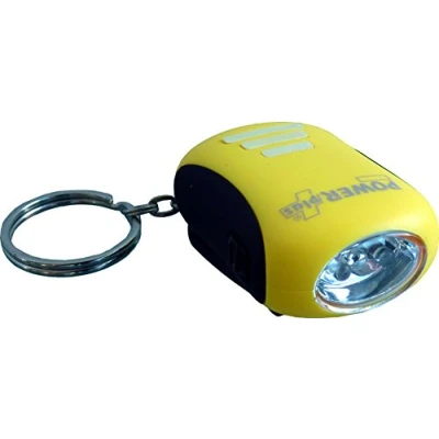 Afbeelding van POWERplus Bee Dynamo Oplaadbare 2 LED Zaklamp / Sleutelhanger kleur:geel