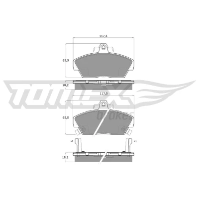Afbeelding van Remblokkenset, schijfrem TOMEX Brakes TX 11 39