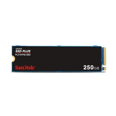 Afbeelding van SanDisk SSD PLUS M.2 NVMe 250 GB (M.2 2280, PCIe Gen 3.0, Eenvoudige Installatie, Western Digital Dashboard, 3 Jaar Garantie)