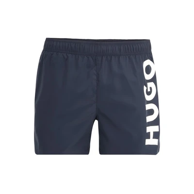 Afbeelding van HUGO BOSS heren Abas zwemshorts met steekzakken en logo in de kleur Donkerblauw, maat: XL
