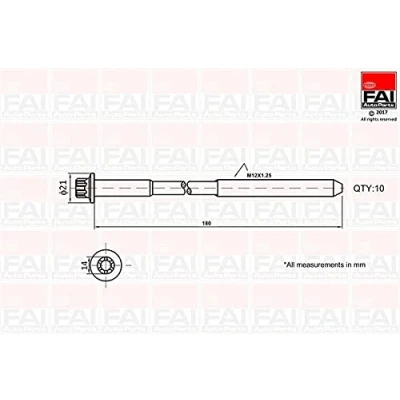 Afbeelding van Fai Autoparts Cilinderkopboutenset B2111