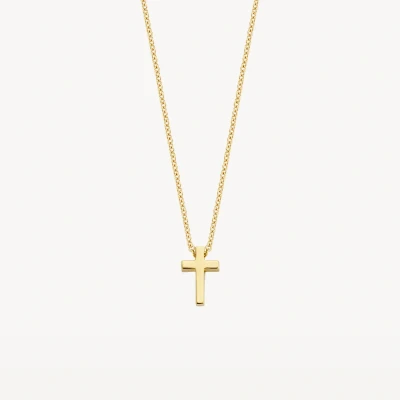 Afbeelding van Blush dames Ketting van 14 karaat geelgoud met kruis hanger 3091YGO