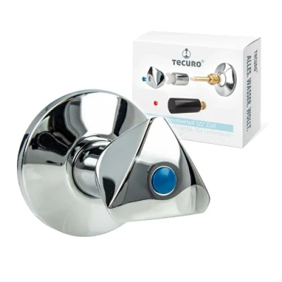 Afbeelding van tecuro Kraan top sanitaire 1/2 inch, met handvat en rozet, voor inbouwventielen blauw/rood