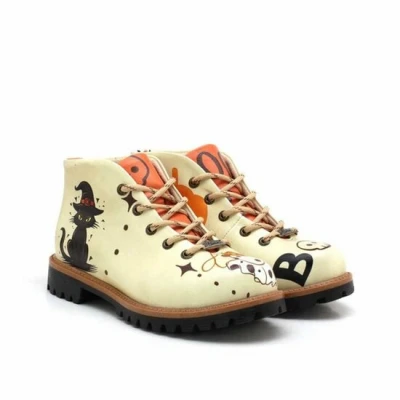 Afbeelding van Goby Spooky Boo Dames Veterboot Vegan Handgemaakt Maat 39
