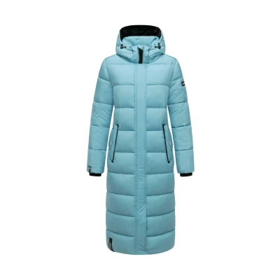 Afbeelding van Navahoo Isalie Winterjas voor dames, warme gewatteerde jas, lang, met afneembare capuchon, XS 3XL, hemelsblauw,