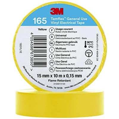Afbeelding van 3M Temflex™ 165 165YL1E Isolatietape Temflex Geel (l x b) 10 m 15 mm 1 stuk(s)